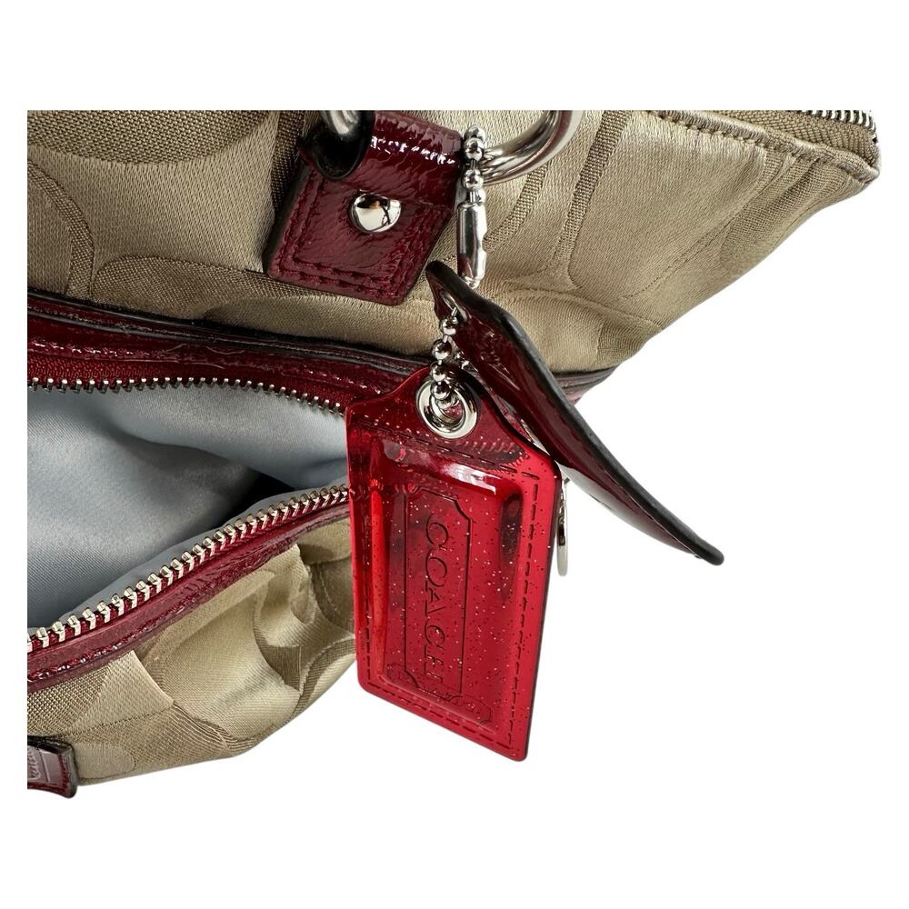 Coach Sateen Poppy Handbag Tote Purse Large #H1257-F20026 Tan All Occasion - Picture 15 of 16